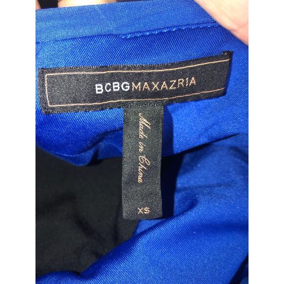 BCBGMaxAzria Blue Sapphire Knit Dress with Taffeta Bubble Skirt size XS - Picture 12 of 12